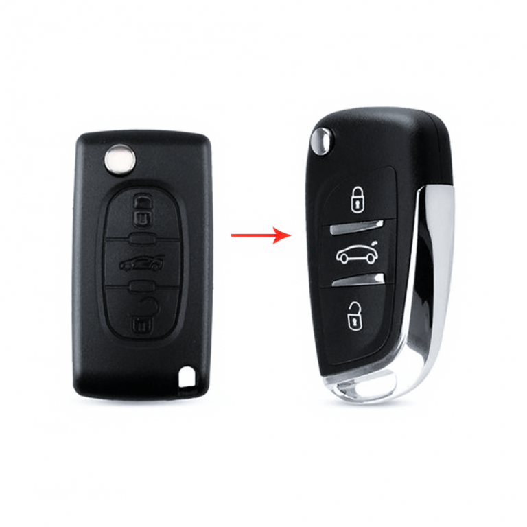 Chave canivete peugeot/citroen para adaptação 3 botões